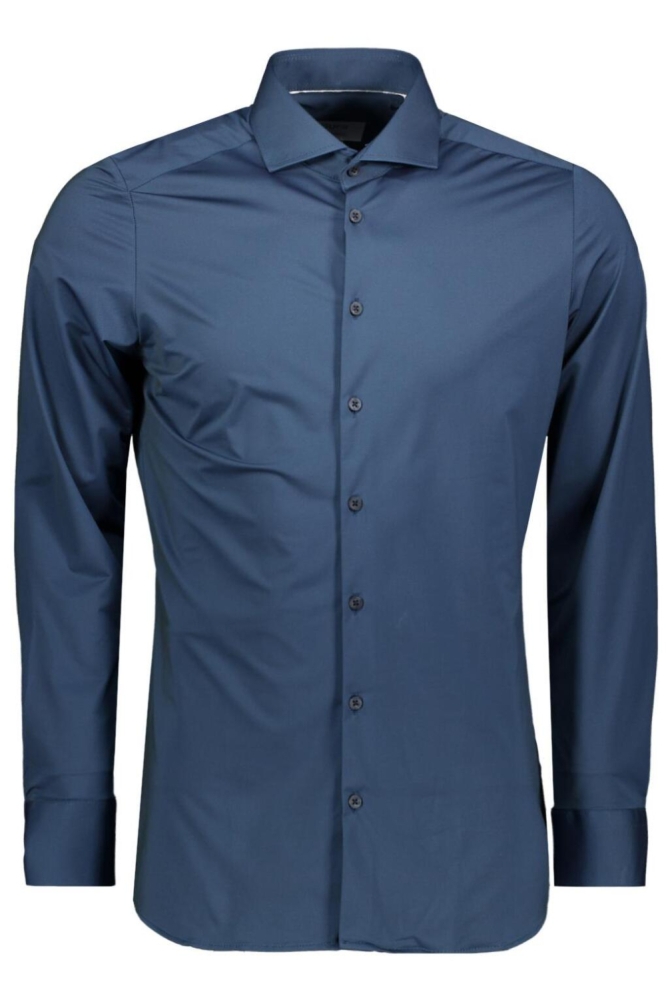 OVERHEMD E21300 21750 148 PLAIN PETROL BLUE